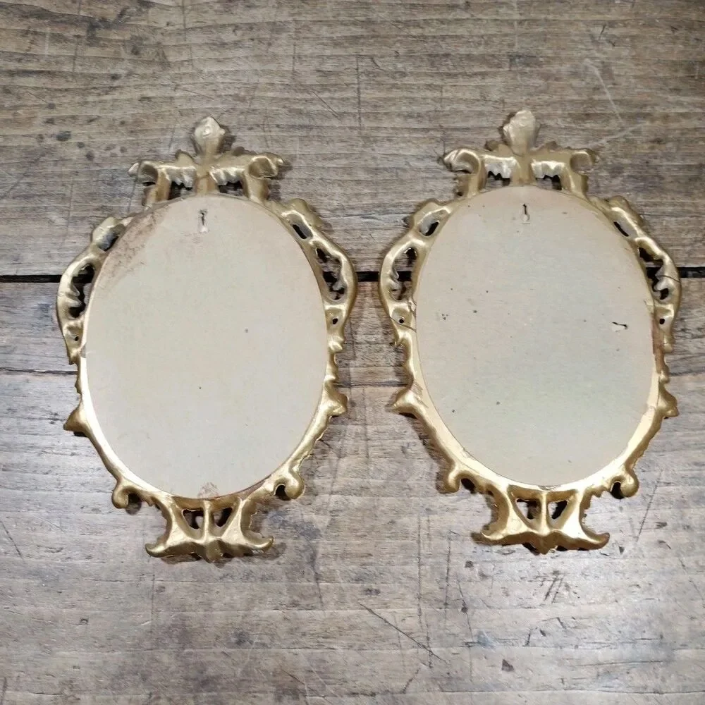 Two Vintage Ornate Frame Victorian Ladies Music Hanging Decor Art Picture
